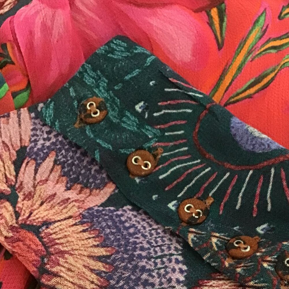 FARM RIO Mixed Prints Button Down Maxi Dress In Mix Print - Picture 10 of 16